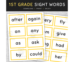 Sight Words Flashcards: 1st Grade, [SET 1]