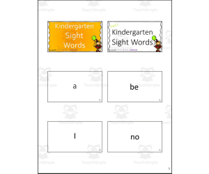 Sight Words for Kindergarten