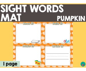 Sight Words Mat - Pumpkin