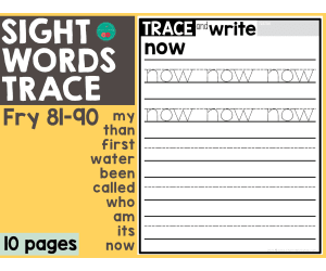 Sight Words Trace 81-90 (set of 100)