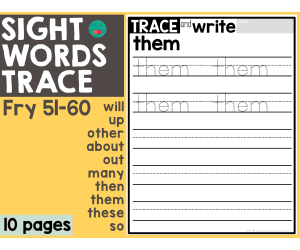 Sight Words Trace Fry 51-60 (set of 100)