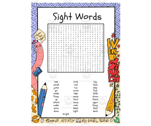 Sight Words word search puzzle worksheet activity
