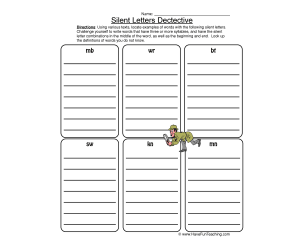 Silent Letters Detective Worksheet