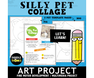 Silly Pet Collage Art Project | Fine Motor Development Fun Activity