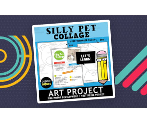 Silly Pet Collage Art Project | Fine Motor Development Fun Activity