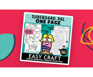 Silly Surfboard Pal One Page Paper Craft Activities | Beach Theme