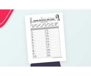 Simple Machine ABC Order Worksheet