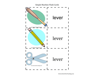 Simple Machines Flash Cards