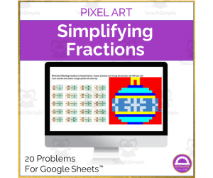 Simplifying Fractions Pixel Art | Christmas Digital Activity
