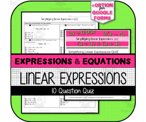 Simplifying Linear Expressions QUIZ