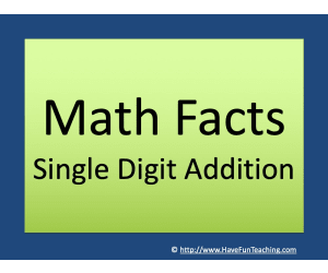 Single Digit Addition Smartboard Activity