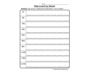 Skip Count by Seven Worksheet