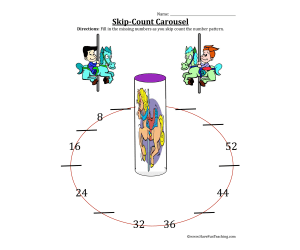 Skip Counting 4s Carousel Worksheet