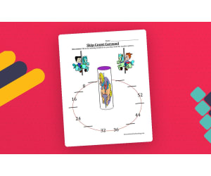 Skip Counting 4s Carousel Worksheet