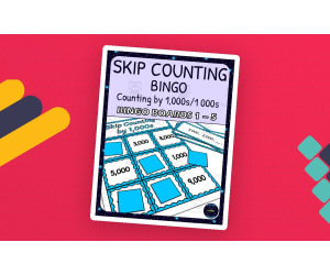 skip counting by 1000s bingo - boards 1-5