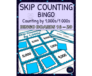 skip counting by 1000s bingo - boards 16-20