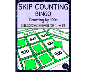 skip counting by 100s bingo - boards 1-5