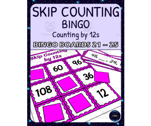 skip counting by 12s bingo - boards 21-25