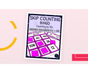 skip counting by 12s bingo - boards 21-25
