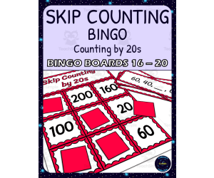skip counting by 20s bingo - boards 16-20
