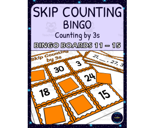 skip counting by 3s bingo - boards 11-15