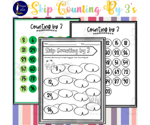 Skip Counting by 3's Worksheets