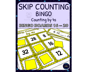 skip counting by 4s bingo - boards 16-20