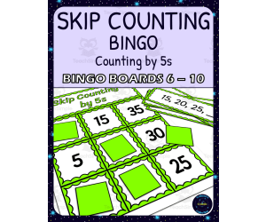 skip counting by 5s bingo - boards 6-10