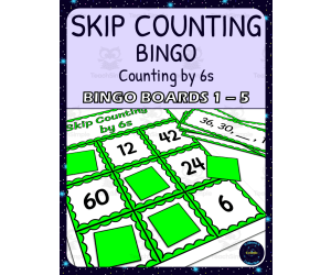 skip counting by 6s bingo - boards 1-5