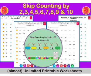 Skip Counting with 2s, 3s ...... all the way to 10s