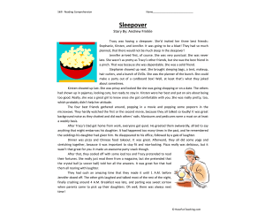 Sleepover Reading Comprehension Worksheet