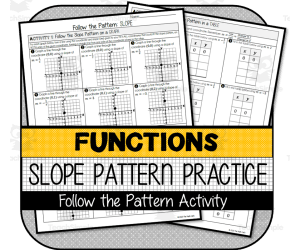 Slope/Rate of Change FOLLOW THE PATTERN