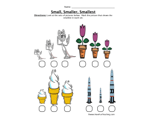 Small Smaller Smallest Worksheet