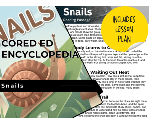 Snails Reading Comprehension Passage - Cored Ed Encyclopedia