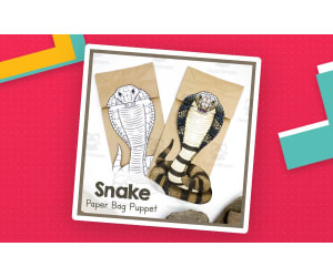 Snake | Paper Bag Puppet | Printable Craft