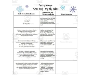 Snow Day by Billy Collins stanza-by-stanza poetry analysis questions!