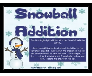 Snowball Addition Activity