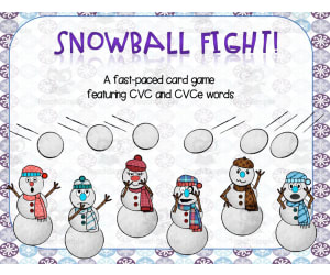 Snowball Fight Long Vowel Card Game