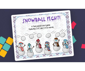 Snowball Fight Long Vowel Card Game