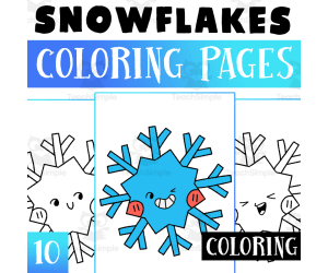 Snowflake Coloring Pages Worksheet Activity for Morning Work