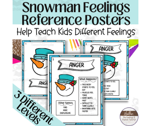 Snowman Feelings and Emotions Anchor Chart Reference Posters