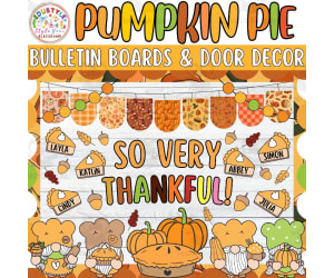 So very Thankful: Thanksgiving Bulletin board or door Decor kit