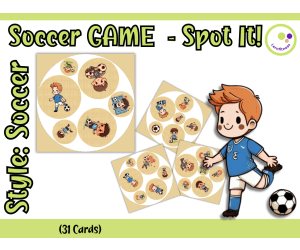 Soccer Game – Find the Match! Spot It! Style with Hand-Drawn Cliparts