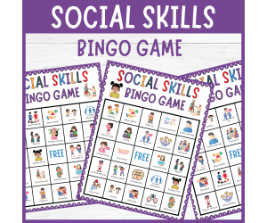Social skills activities bingo game SEL social emotional learning