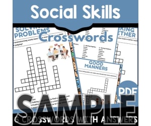 Social Skills Crossword: 1 Page Sample (PDF)