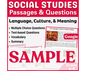 Social Studies SAMPLE Reading Passage: Language, Culture (Google)