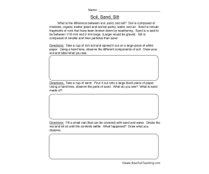 Soil Sand Silt Worksheet