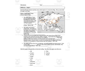 SOL Review for Empires Worksheet