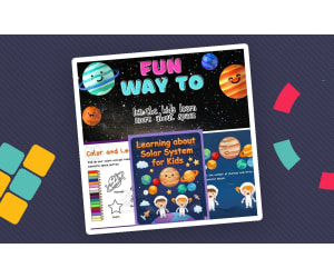 Solar System Activity Pack Space Coloring Tracing Counting
