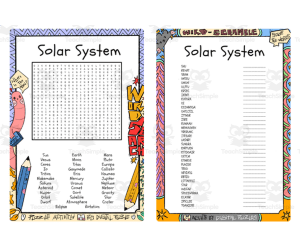 Solar System word search & scramble